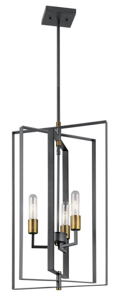 Kichler Lighting Black 60W 3-Light Foyer Pendant 