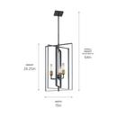 Kichler Lighting Black 60W 3-Light Foyer Pendant 