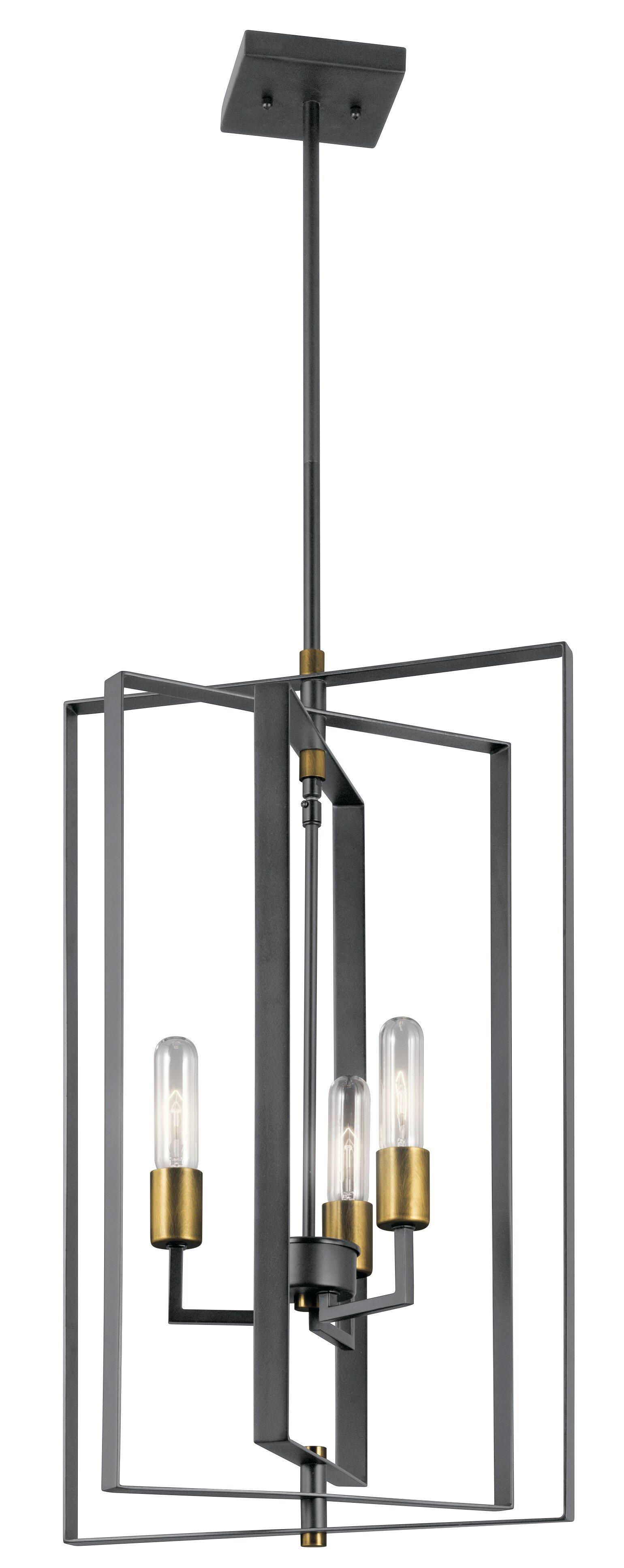 Kichler Lighting Black 60W 3-Light Foyer Pendant 