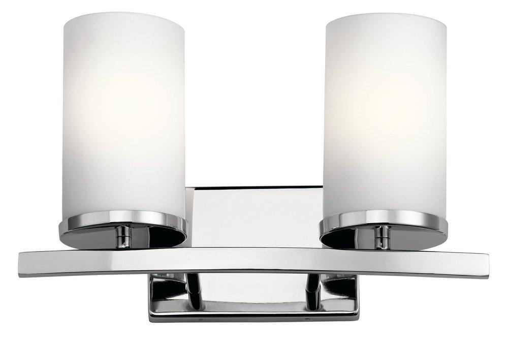 Kichler Lighting Chrome 30W 2-Light Bath Light with Satin Etched Cased Opal Glass 