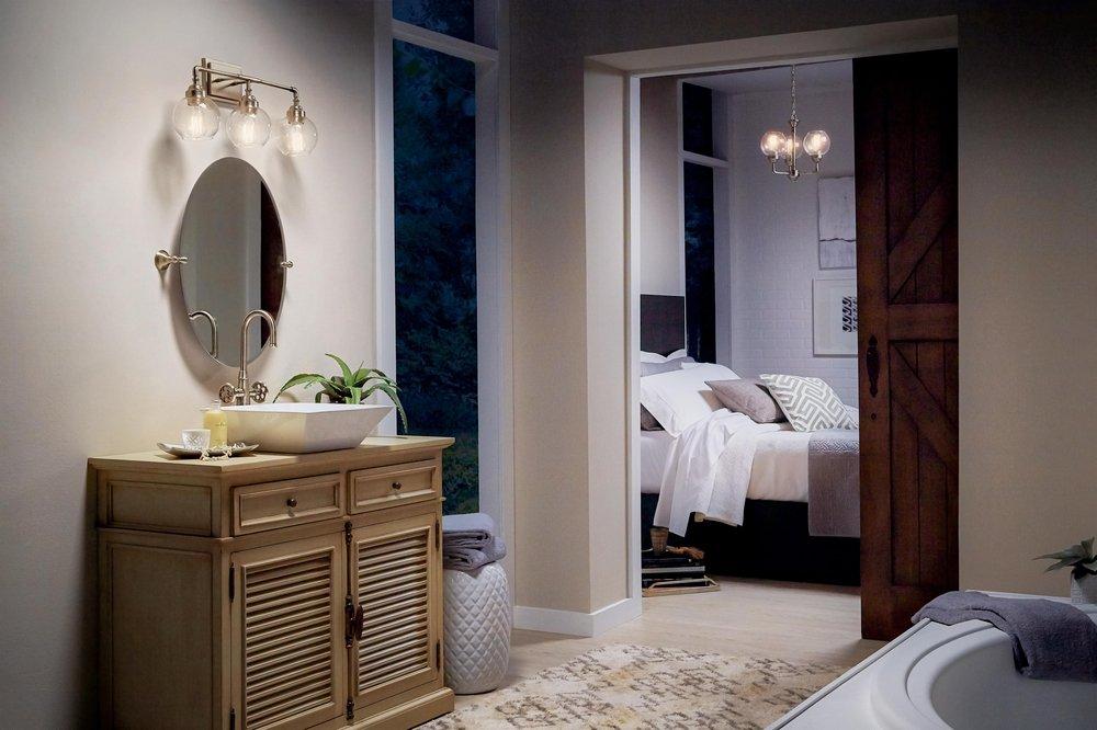 Kichler Lighting Antique Pewter 60W 3-Light Bath Light with Clear Seeded Glass 