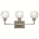 Kichler Lighting Antique Pewter 60W 3-Light Bath Light with Clear Seeded Glass 