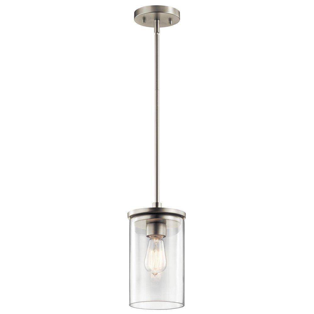 Kichler Lighting Brushed Nickel 1-Light Mini Pendant with Clear Glass 