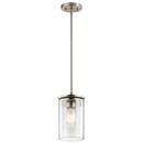 Kichler Lighting Brushed Nickel 1-Light Mini Pendant with Clear Glass 