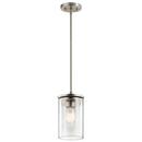 Kichler Lighting Brushed Nickel 1-Light Mini Pendant with Clear Glass 