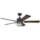40W 5-Blade Incandescent Ceiling Fan with 60 in. Blade Span in Distressed Black
