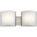 64W 2-Light Integrated LED Vanity Fixture in Brushed Nickel