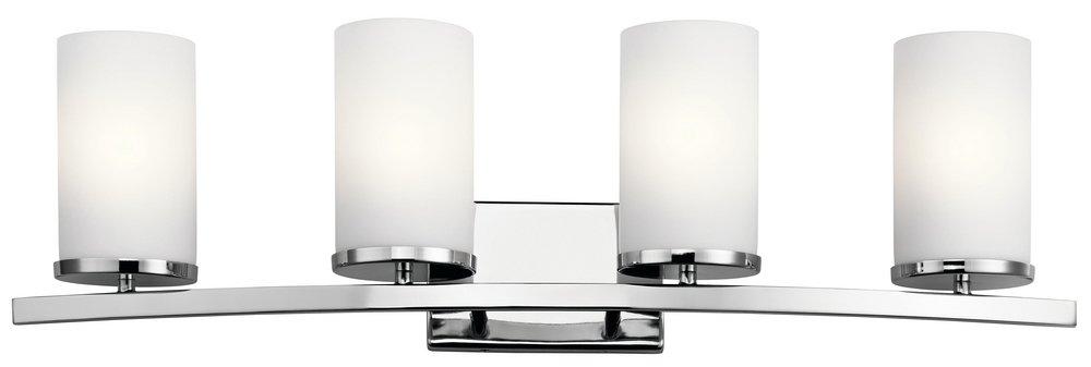 Kichler Lighting Chrome 30W 4-Light Vanity Fixture with Satin Etched Cased Opal Glass 
