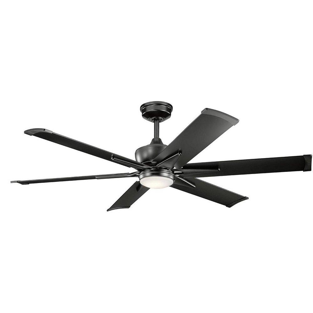 Kichler Lighting Satin Black 31W 6-Blade Ceiling Fan with 60 in. Blade Span 