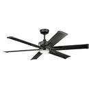 31W 6-Blade LED Ceiling Fan with 60 in. Blade Span in Satin Black