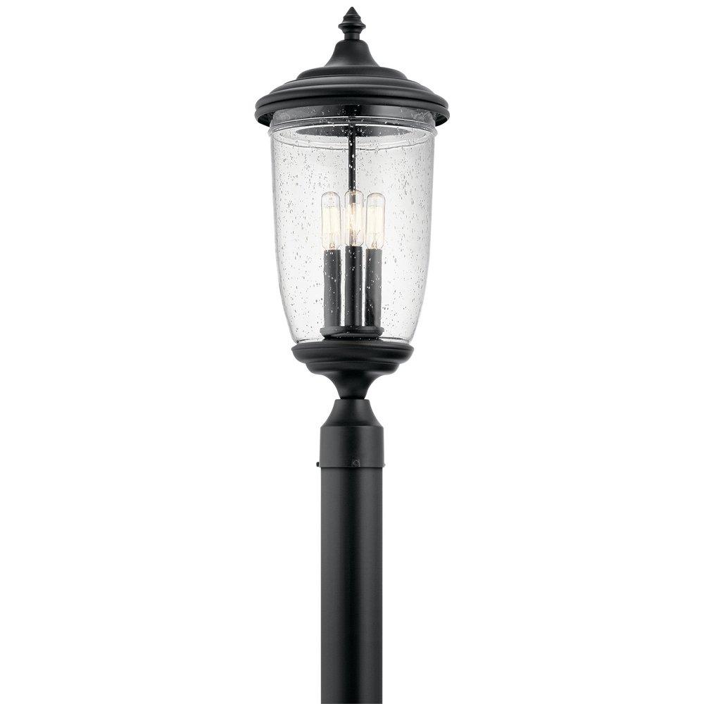 Kichler Lighting Textured Black 60W 3-Light Candelabra E-12 Incandescent Outdoor Post Lamp 
