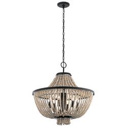 40W 6-Light Candelabra E-12 Incandescent Chandelier in Distressed Black