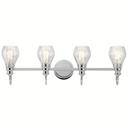 60W 4-Light Bath Light with Clear Seeded Glass in Polished Chrome