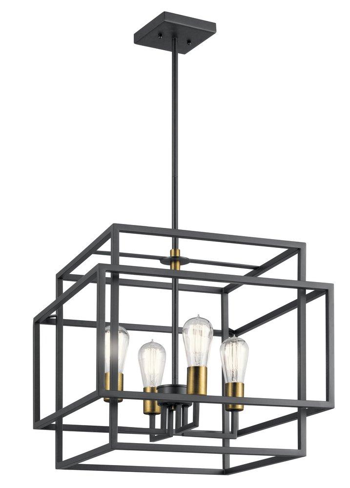 Kichler Lighting Black 4-Light Incandescent Pendant 