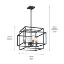 Kichler Lighting Black 4-Light Incandescent Pendant 