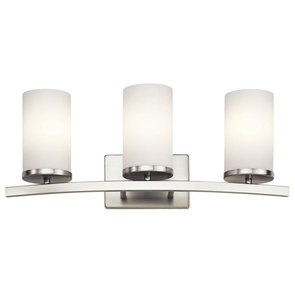 Kichler Lighting Brushed Nickel 8-3/4 in. 30W 3-Light Medium E-26 Base Bath Vanity Light 