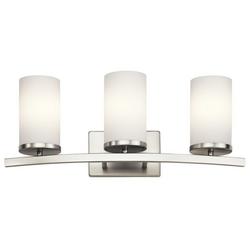 8-3/4 in. 30W 3-Light Medium E-26 Base Bath Vanity Light in Brushed Nickel