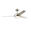 Kichler Lighting Polished Nickel 16-1/2 in. 17W 3-Blade Ceiling Fan with 56 in. Blade Span and Integrated LED Light 