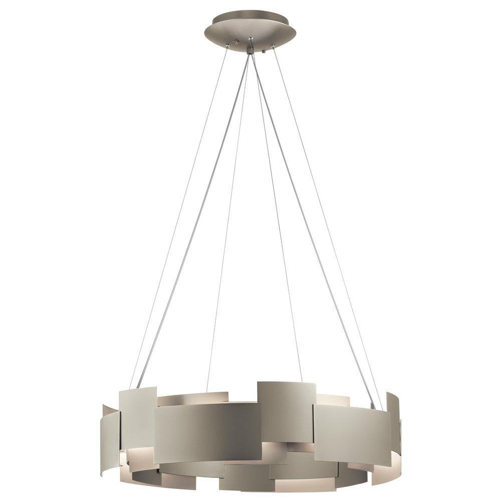 Kichler Lighting Satin Nickel 26-1/2 in. 120W 2-Light Integrated LED Chandelier 