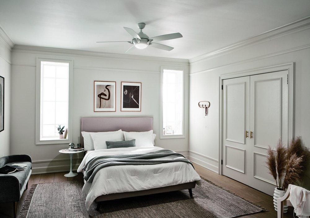 Kichler Lighting Matte White 17W 5-Blade LED Ceiling Fan with 54 in. Blade Span 