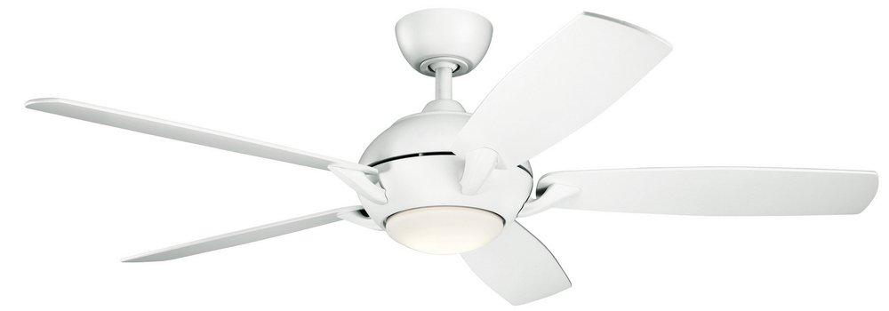 Kichler Lighting Matte White 17W 5-Blade LED Ceiling Fan with 54 in. Blade Span 