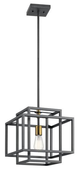 60W 1-Light Pendant in Black