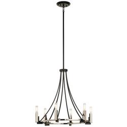 60W 6-Light Candelabra E-12 Incandescent Chandelier in Black