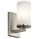 100W 1-Light Incandescent Wall Sconce in Brushed Nickel