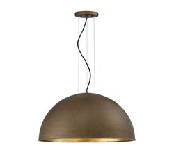 100W 3-Lights E26 Medium A19 Pendant in Rubbed Bronze with Gold Leaf