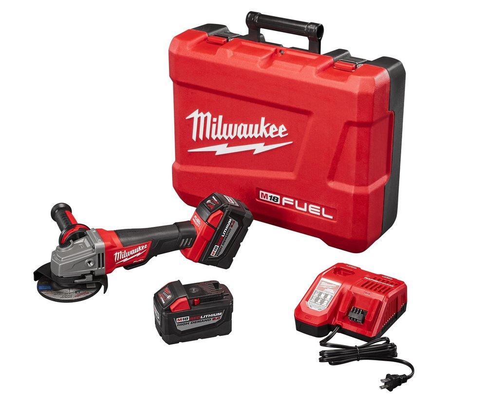 Milwaukee&reg; Black 9A Lithium-ion Grinder Paddle Switch No-lock Kit 18V with 4-1/2 - 5 in. Wheel 