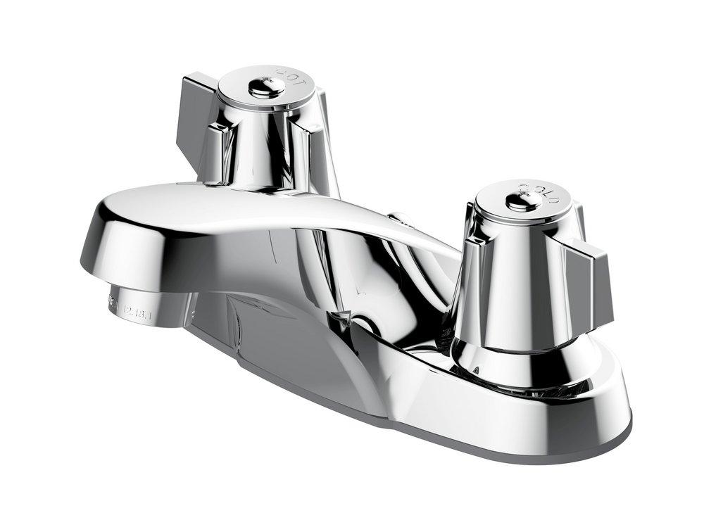 PROFLO&reg; Chrome Two Handle Centerset Bathroom Sink Faucet 