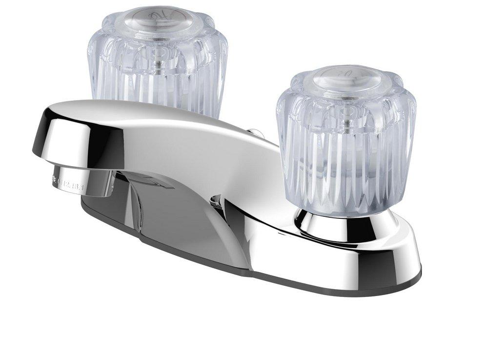 PROFLO&reg; Polished Chrome Two Handle Centerset Bathroom Sink Faucet 