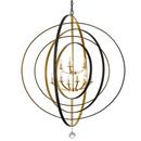 540W 9-Light Candelabra E-12 Chandelier in English Bronze with Antique Gold