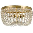 Crystorama Antique Gold 60W 3-Light Candelabra E-12 Incandescent Flush Mount Ceiling Fixture 
