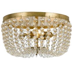 60W 3-Light Candelabra E-12 Incandescent Flush Mount Ceiling Fixture in Antique Gold