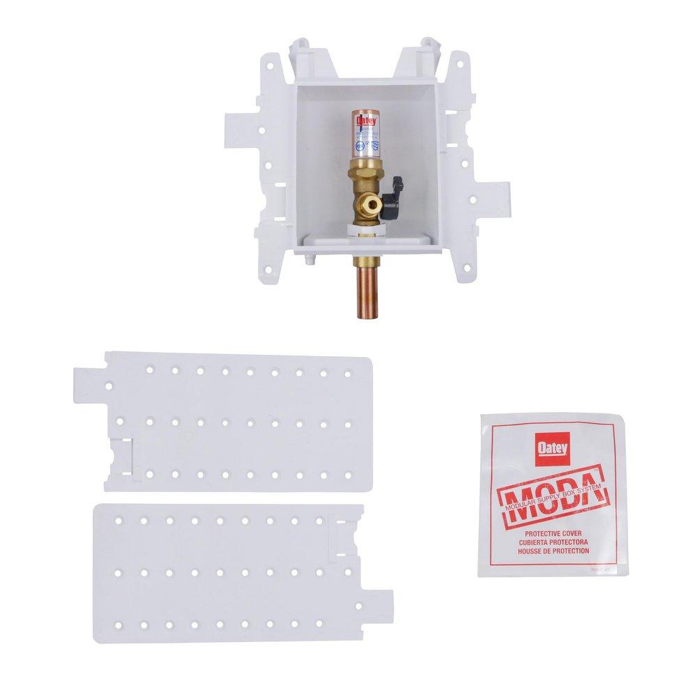 Oatey&reg; White Copper Ice Maker Supply Box with Hammer Arrestor 