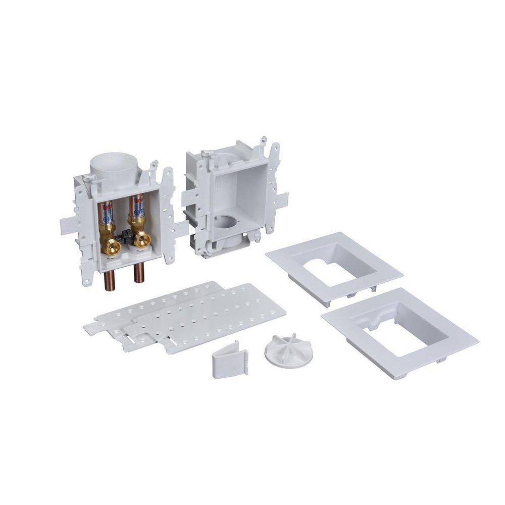 Oatey&reg; White 4 in x 4-17/20 in x 3-19/50 in Washing Machine Supply Box 