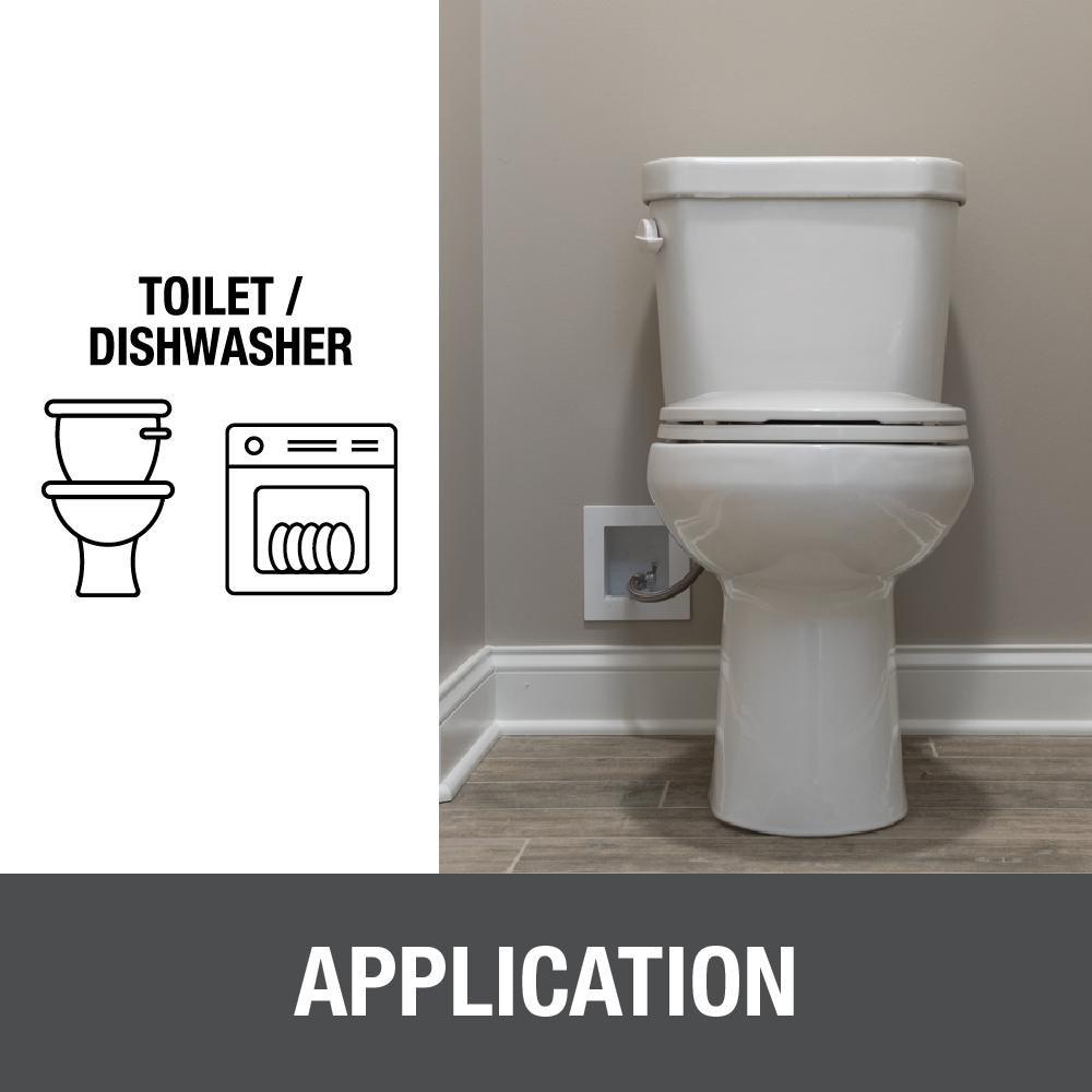 Oatey&reg; White 3-19/50 x 8 x 4-17/20 in. Toilet Quarter-Turn Supply Box 