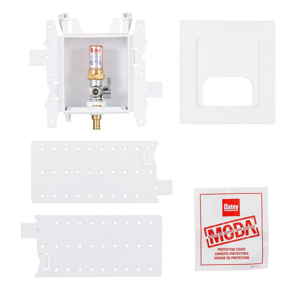 Oatey&reg; White 3-19/50 x 8 x 4-17/20 in. Toilet Quarter-Turn Supply Box 