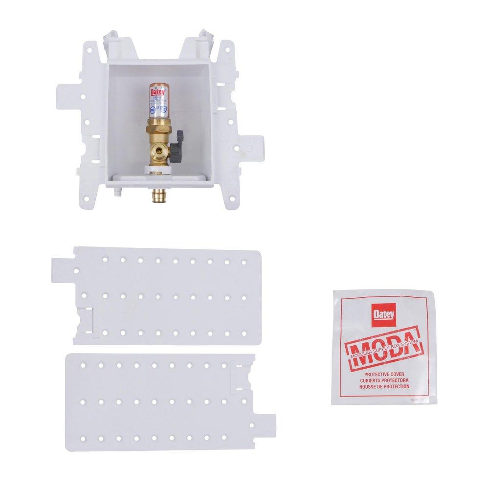 Oatey&reg; White Copper Ice Maker Supply Box with Hammer Arrestor 