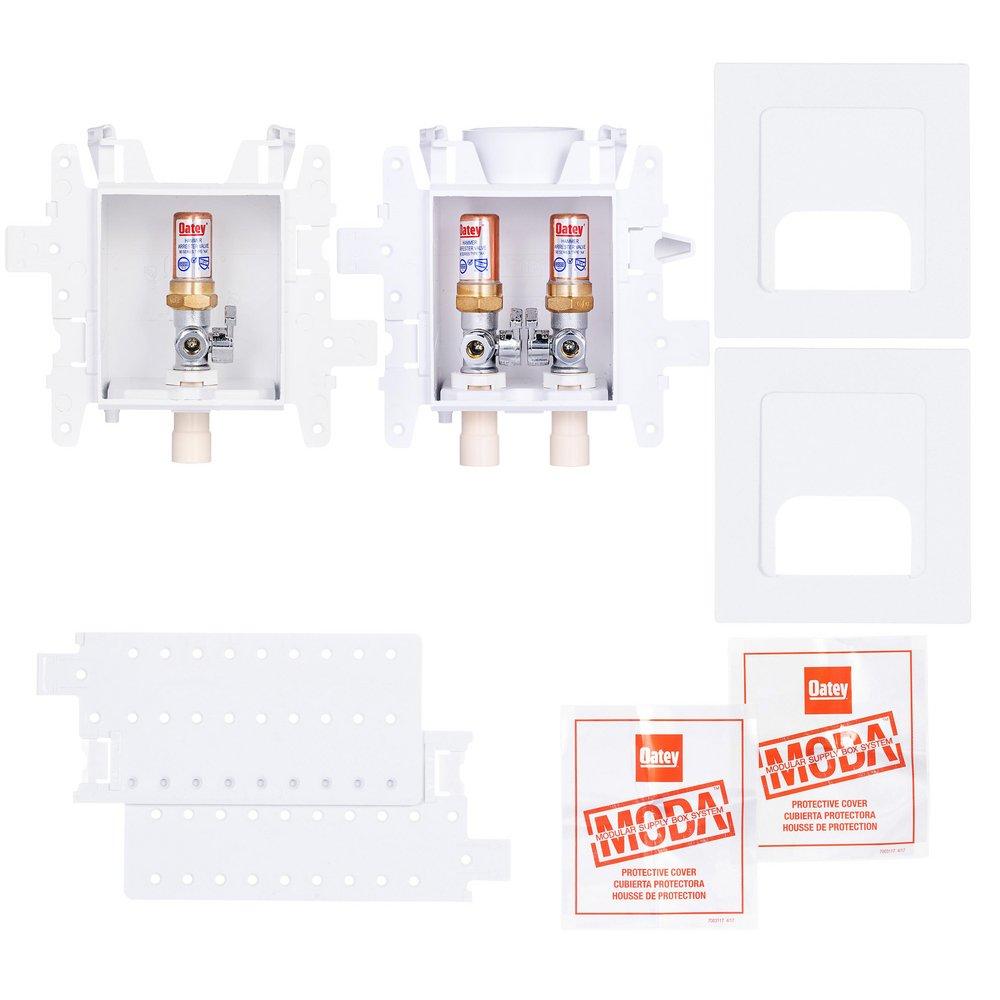 Oatey&reg; White 3-19/50 x 14-13/100 x 4-17/20 in. Kitchen Quarter-Turn Supply Box 