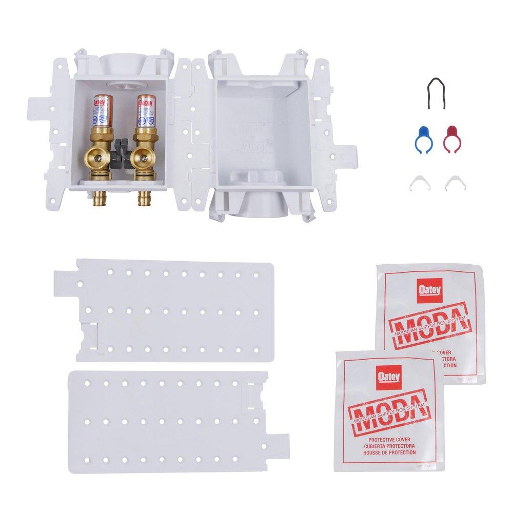 Oatey&reg; White 4 in x 4-17/20 in x 3-19/50 in Washing Machine Supply Box 