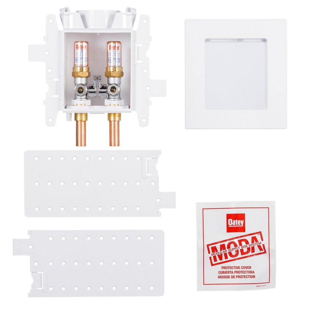 Oatey&reg; White Copper Lavatory Supply Box with Hammer Arrestor and Standard Pack 