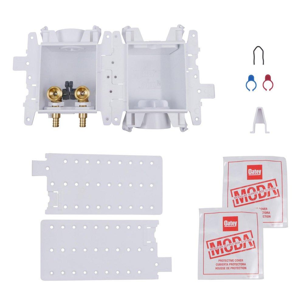 Oatey&reg; White Copper Washing Machine Outlet Box with Contractor Pack 