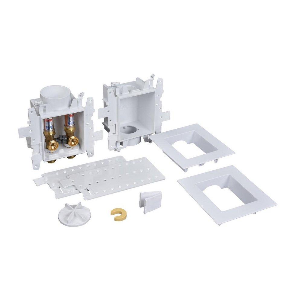 Oatey&reg; Push-Connect Washing Machine Outlet Box with Hammer Arrestor and Standard Pack 