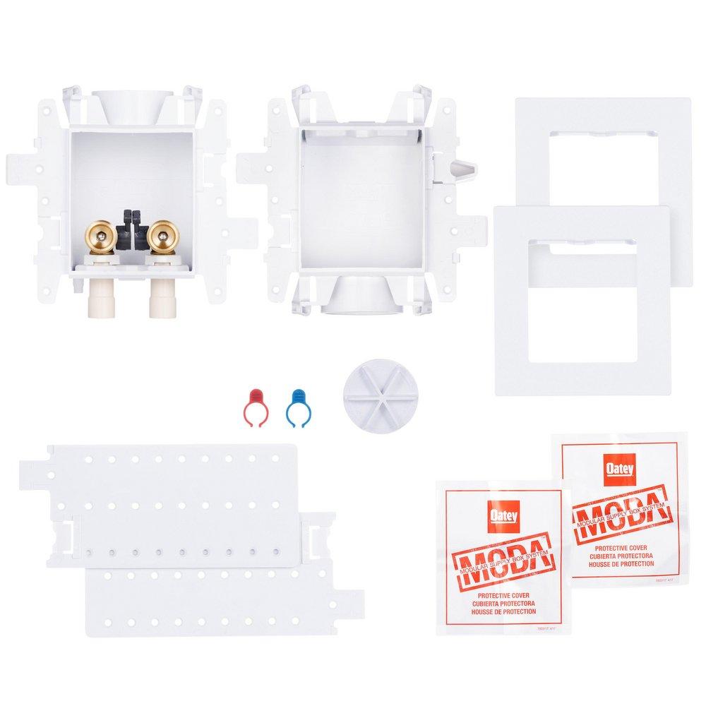 Oatey&reg; White 4 in x 4-17/20 in x 3-19/50 in Washing Machine Supply Box 