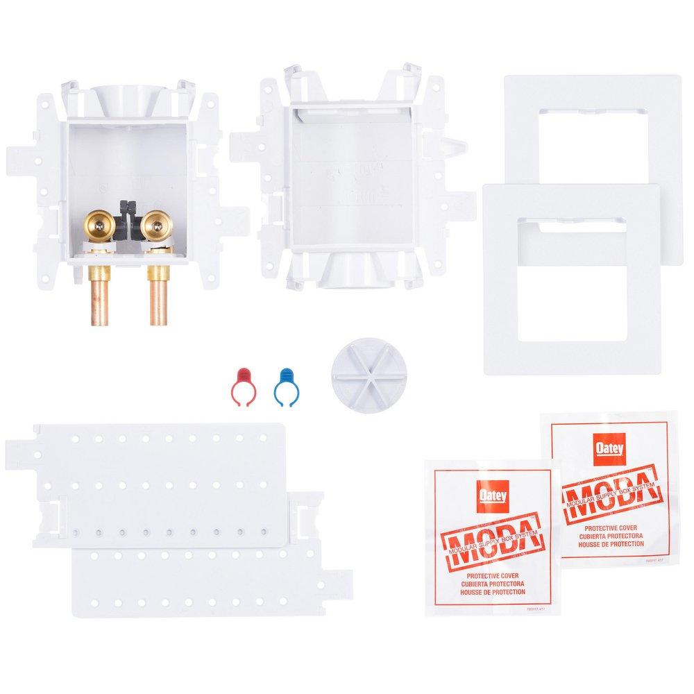 Oatey&reg; White 4 in x 4-17/20 in x 3-19/50 in Washing Machine Supply Box 