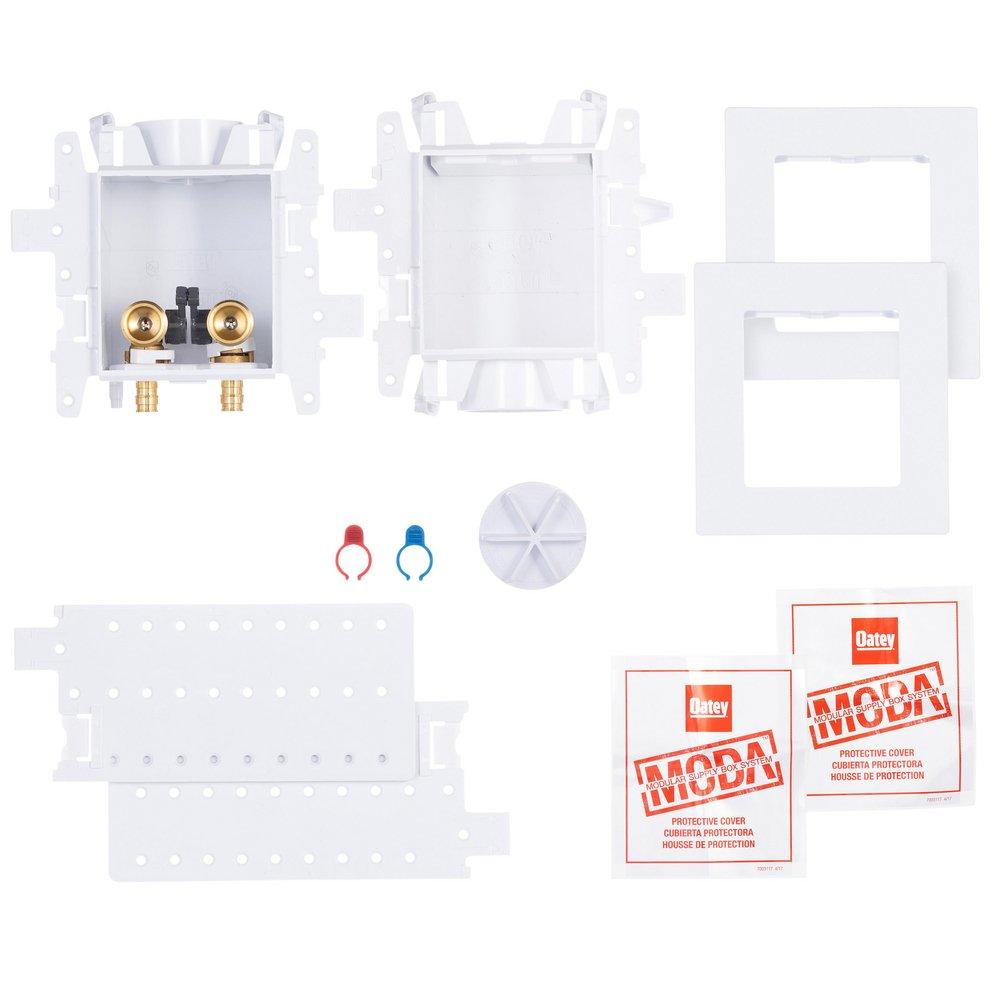 Oatey&reg; White 4 in x 4-17/20 in x 3-19/50 in Washing Machine Supply Box 