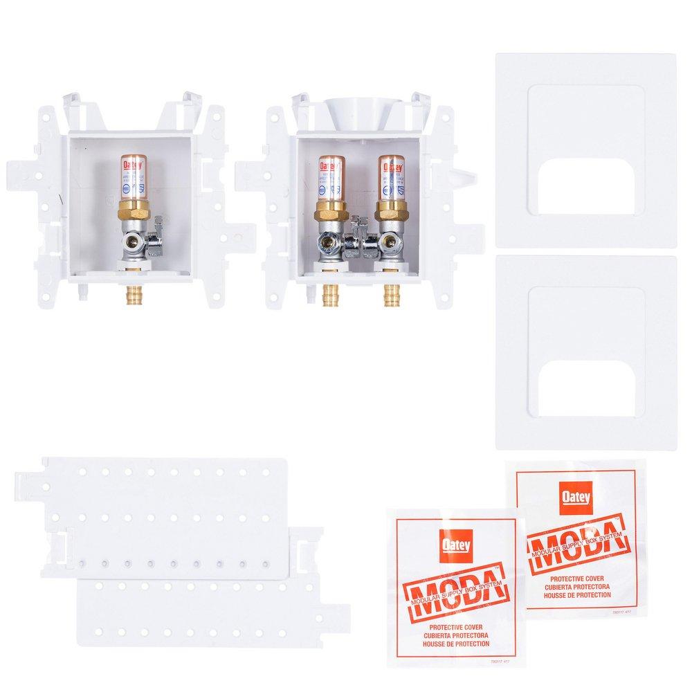 Oatey&reg; White 3-19/50 x 14-13/100 x 4-17/20 in. Kitchen Quarter-Turn Supply Box 