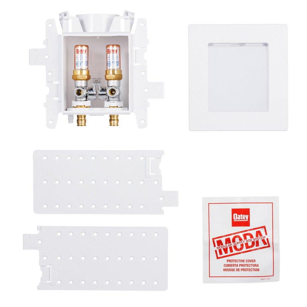 Oatey&reg; White Copper Lavatory Supply Box with Hammer Arrestor and Standard Pack 